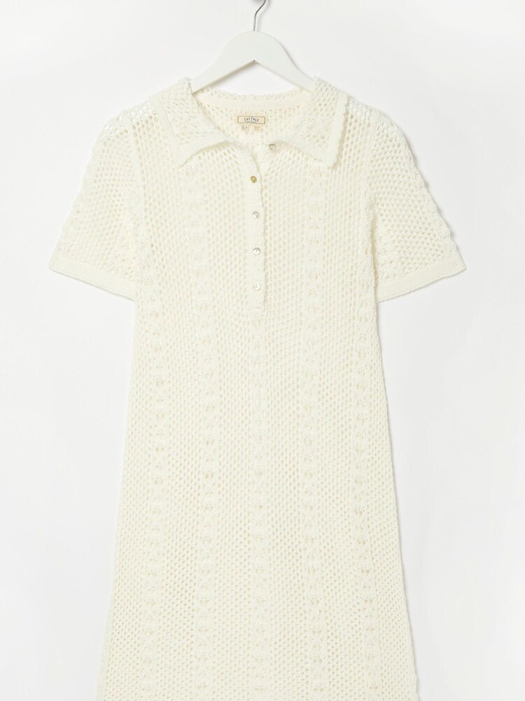 FatFace White Button Down Knit Dress - Image 4 of 4