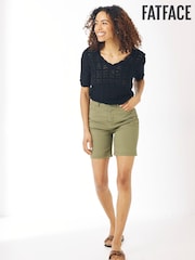 FatFace Darley Green Denim Shorts - Image 1 of 4