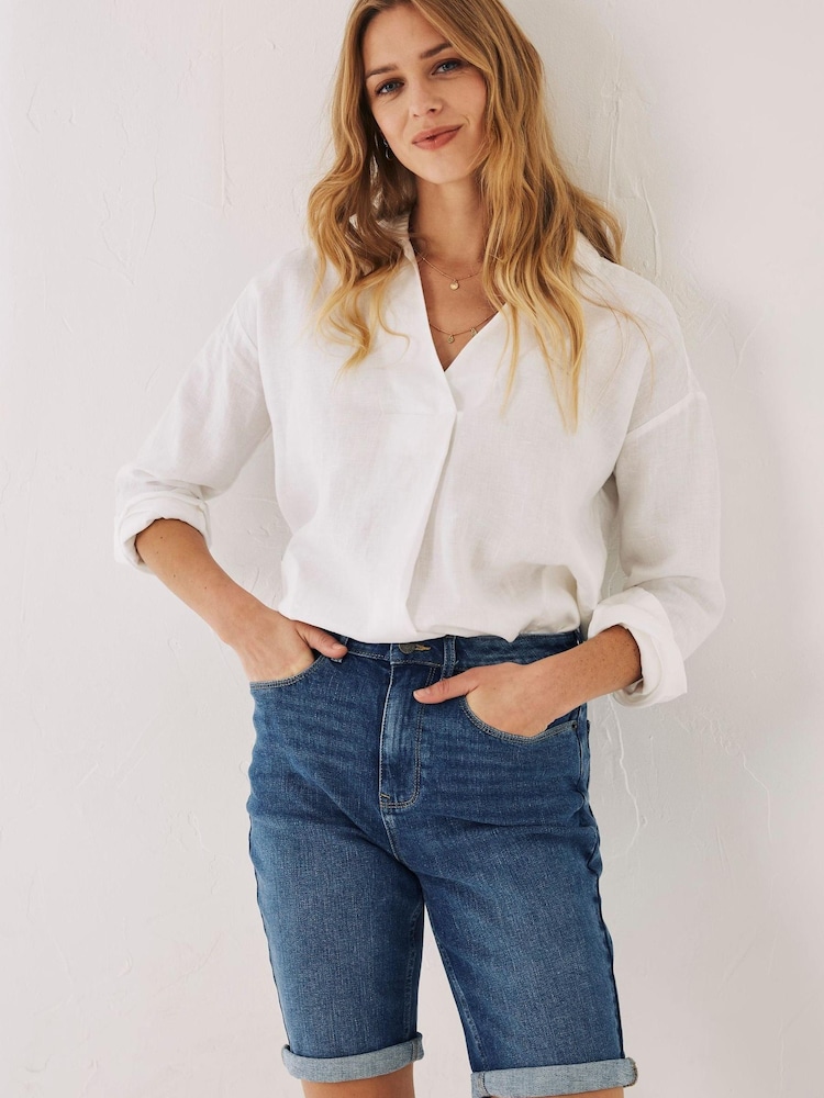 FatFace Blue Bisley Denim Bermuda Shorts - Image 1 of 4 FatFace Blue Bisley Denim Bermuda Shorts - Image 1 of 4
