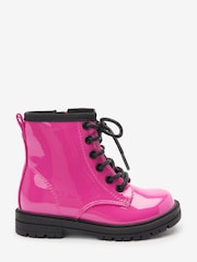 Pink Standard Fit (F) Next Warm Lined Lace-Up Boots - Image 1 of 9