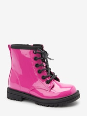 Pink Standard Fit (F) Next Warm Lined Lace-Up Boots - Image 2 of 9