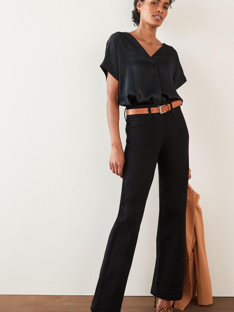 Black Lift, Slim And Shape Wide Leg Jeans - Image 3 of 5