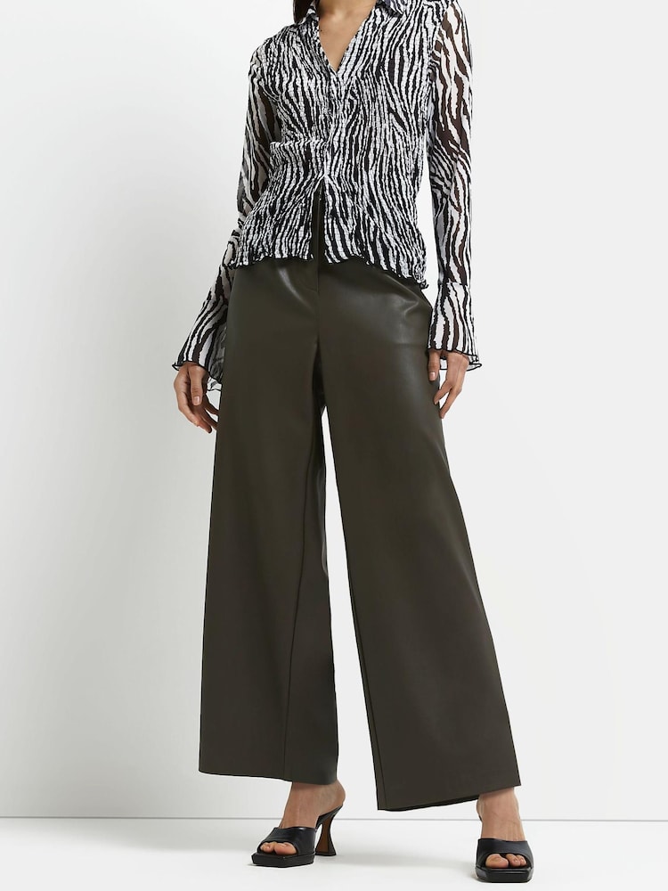 River Island Black Ls Aop Shirred Shirt - Image 4 of 4