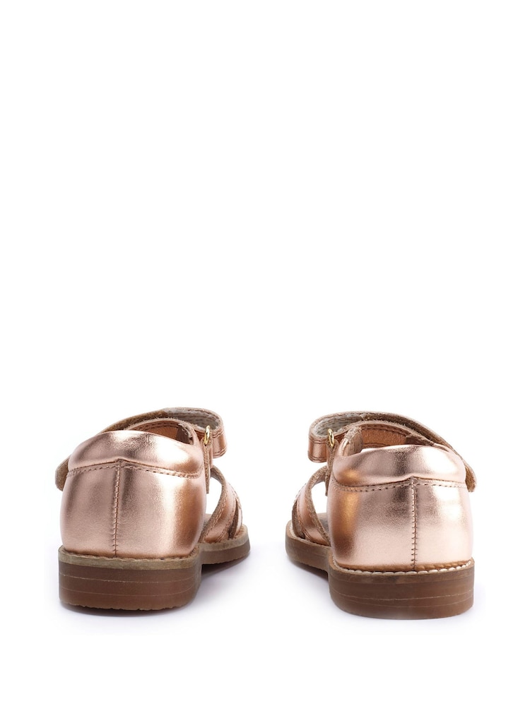 Start-Rite Gold Seashore Leather Rip-Tape Sandals - Image 2 of 5