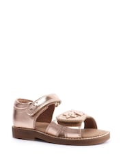Start-Rite Gold Seashore Leather Rip-Tape Sandals - Image 3 of 5