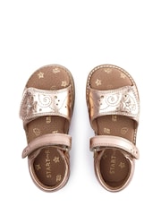 Start-Rite Gold Seashore Leather Rip-Tape Sandals - Image 4 of 5