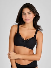 Emma Jane Black Maternity & Nursing Lace Trim Bra - Image 1 of 4
