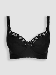 Emma Jane Black Maternity & Nursing Lace Trim Bra - Image 4 of 5