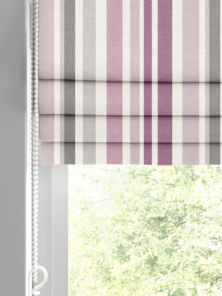 Pink Stripe Made To Measure Roman 100% Cotton Blind - Image 2 of 6
