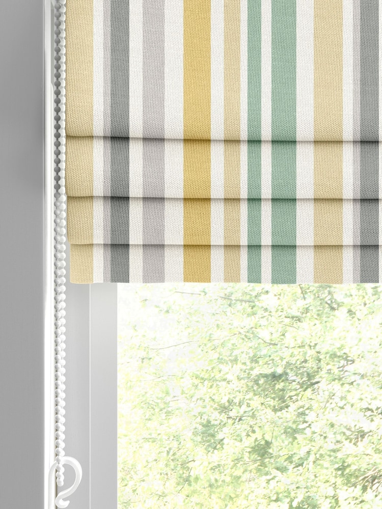 Yellow Multi Kids Stripe Made To Measure Roman 100% Cotton Blind - Image 2 of 6