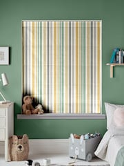 Yellow Multi Kids Stripe Made To Measure Roman 100% Cotton Blind - Image 5 of 6