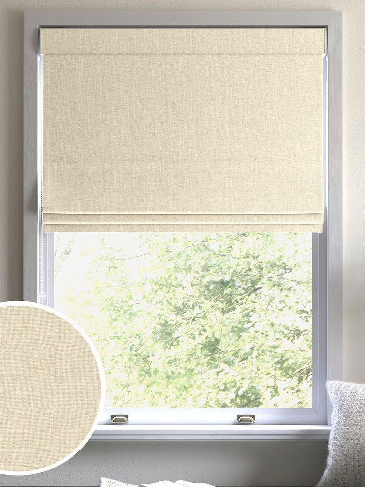 Natural Linen Paso Made To Measure Roman Blinds - Image 1 of 6