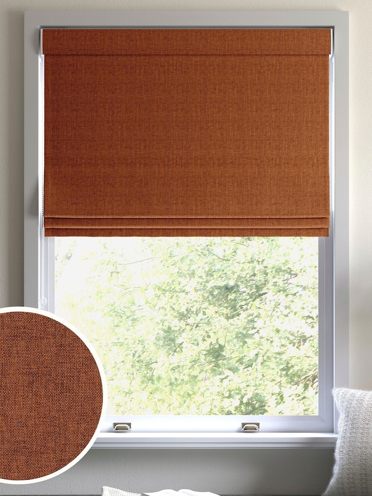 Terracotta Brown Paso Made To Measure Roman Blinds - Image 1 of 6