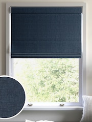 Ink Blue Paso Made To Measure Roman Blinds - Image 1 of 6