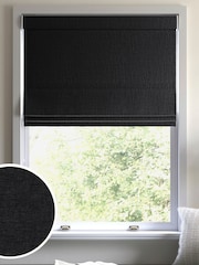 Ebony Black Paso Made To Measure Roman Blinds - Image 1 of 6