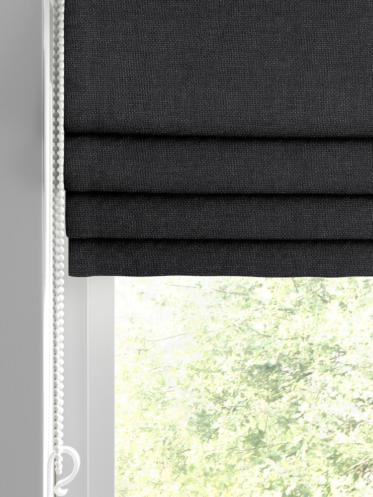 Ebony Black Paso Made To Measure Roman Blinds - Image 2 of 6
