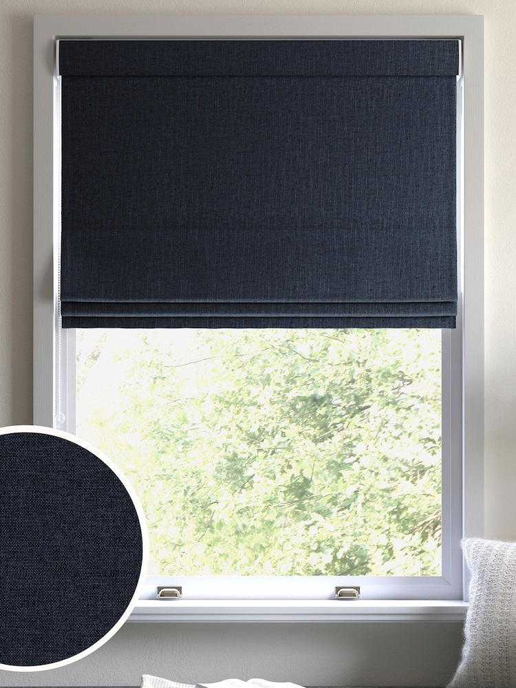 Danube Blue Harvi Made To Measure Roman Blinds - Image 1 of 6