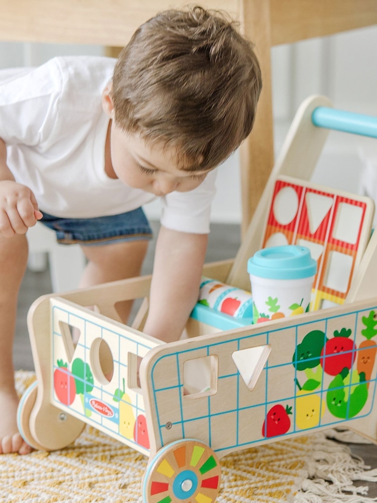 Melissa & Doug Multi Wooden Grow with Me Grocery Cart - Image 1 of 9
