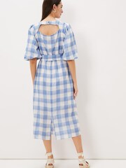 Phase Eight Blue Alina Check Midi Dress - Image 3 of 6