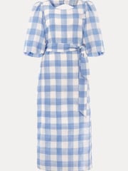 Phase Eight Blue Alina Check Midi Dress - Image 6 of 6