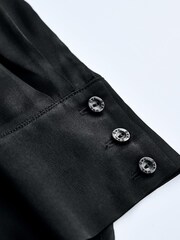 Black Oversized Satin Shirt - Image 10 of 13