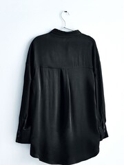 Black Oversized Satin Shirt - Image 8 of 13