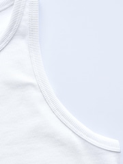 White Ribbed Cropped Racer Tank - Image 8 of 9