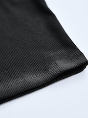 Black Ribbed Cropped Racer Tank - Image 9 of 9
