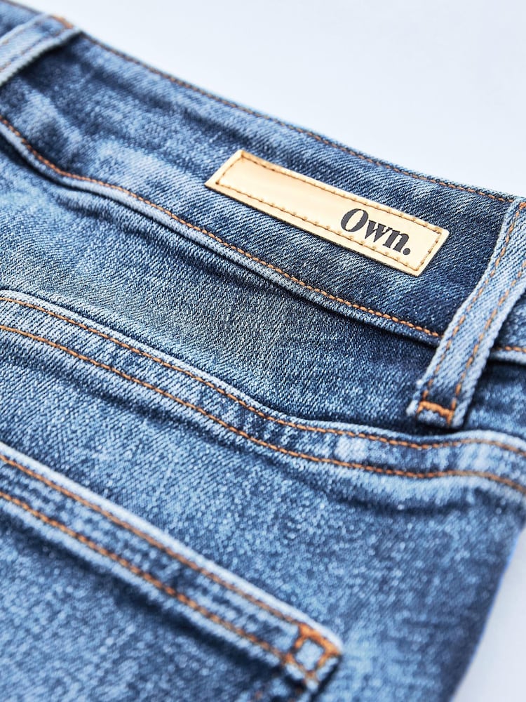 Own. Mid Blue Mid Rise Straight Jeans - Image 5 of 7