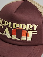 Superdry Brown Vintage Trucker Cap - Image 4 of 5