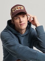 Superdry Brown Vintage Trucker Cap - Image 5 of 5