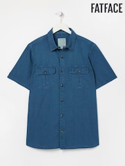 FatFace Blue Short Sleeve Utility Shirt - Image 1 of 1