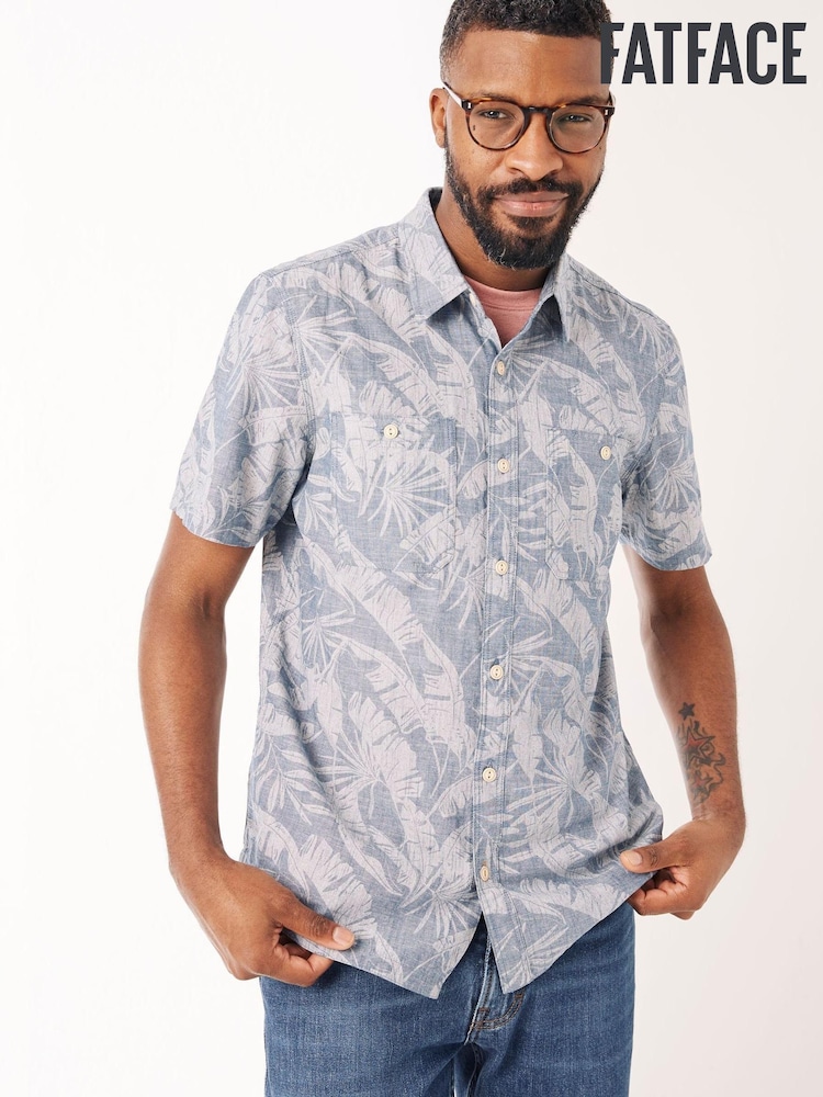 FatFace Blue Padson Palm Print Shirt - Image 1 of 4