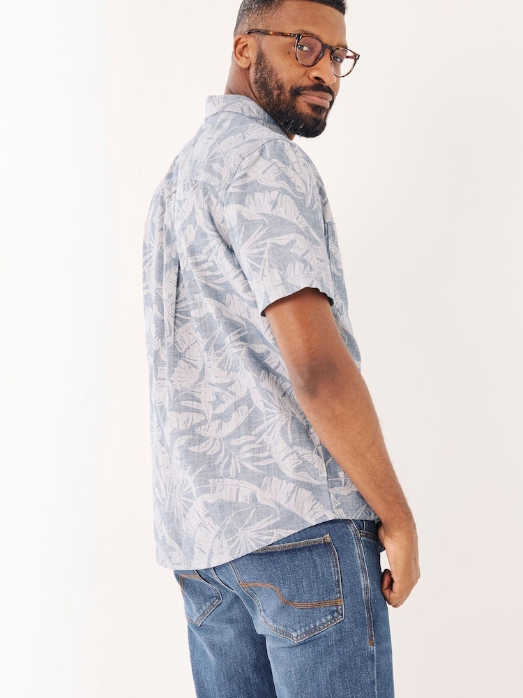 FatFace Blue Padson Palm Print Shirt - Image 2 of 4 FatFace Blue Padson Palm Print Shirt - Image 2 of 4