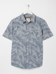 FatFace Blue Padson Palm Print Shirt - Image 4 of 4