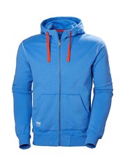 Helly Hansen Blue 100% Cotton Oxford Zip Up Hoodie - Image 5 of 6