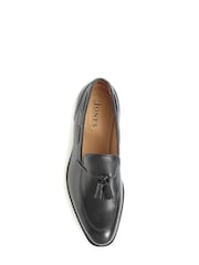 Jones Bootmaker Mens Devon Black Leather Tassel Loafers - Image 4 of 6