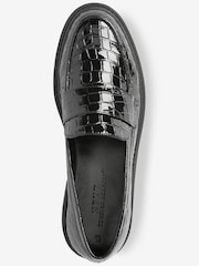 Black Forever Comfort® Croc Effect Patent Loafers - Image 5 of 6