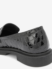 Black Forever Comfort® Croc Effect Patent Loafers - Image 6 of 6