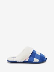 Bath & Body Works Blue Gingham Cosy Mule Slippers - Image 1 of 5