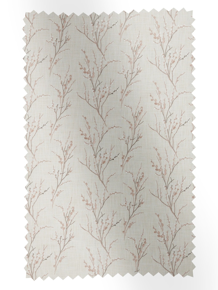 Laura Ashley Blush Pink Pussy Willow Embroidery Fabric By The Metre - Image 1 of 2