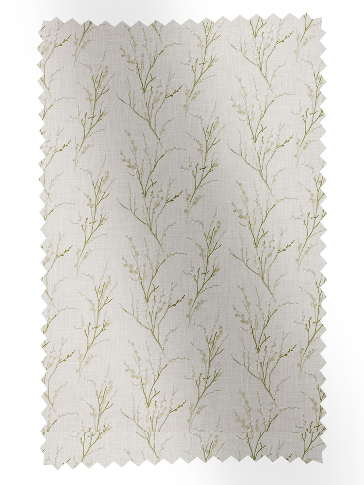 Laura Ashley Green Pussy Willow Embroidery Fabric By The Metre - Image 1 of 2