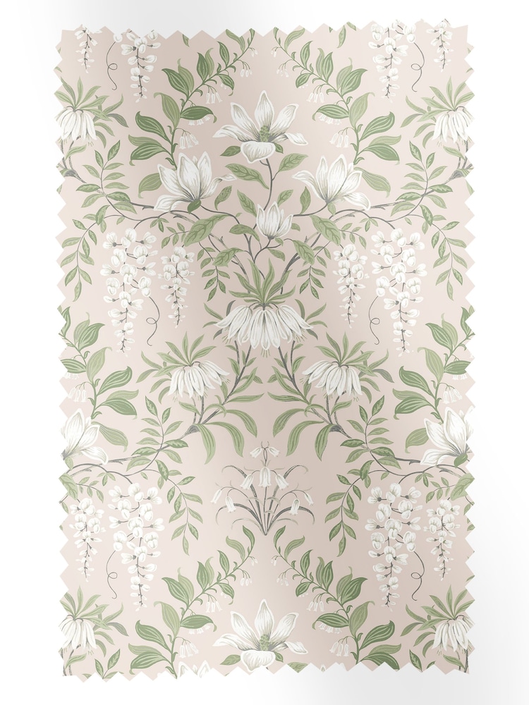Laura Ashley Blush Pink Parterre 100% Cotton Fabric By The Metre - Image 1 of 2