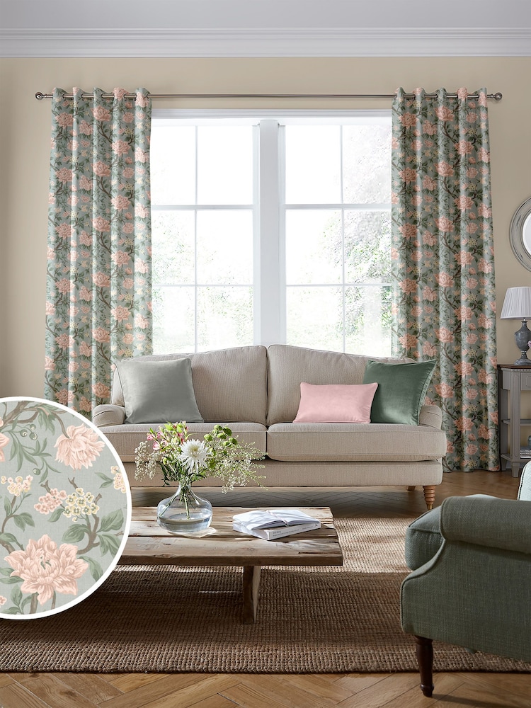 Laura Ashley Blush Pink Tapestry Floral Fabric By The Metre - Image 2 of 2