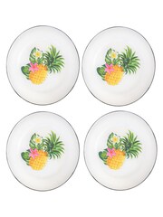 Summerhouse White Set of 4 Garden Waikiki Enamel Plates - Image 2 of 2