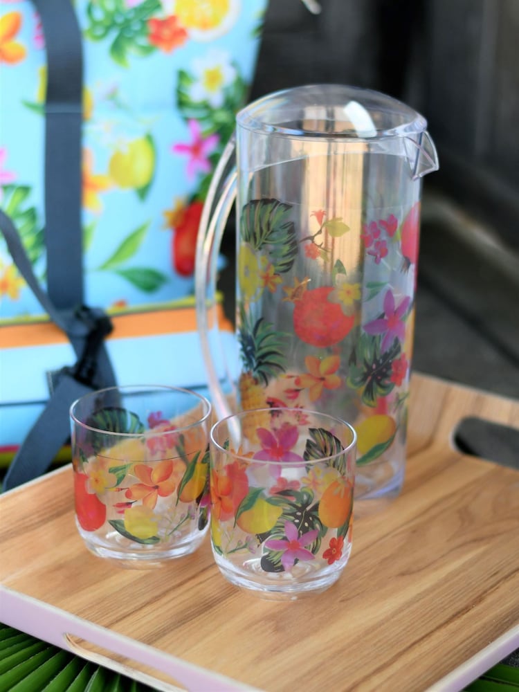 Summerhouse Clear Garden Waikiki Pitcher & 4 Tumblers - Image 2 of 5