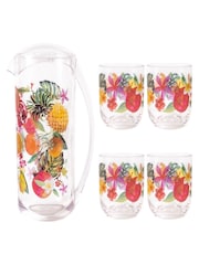 Summerhouse Clear Garden Waikiki Pitcher & 4 Tumblers - Image 5 of 5