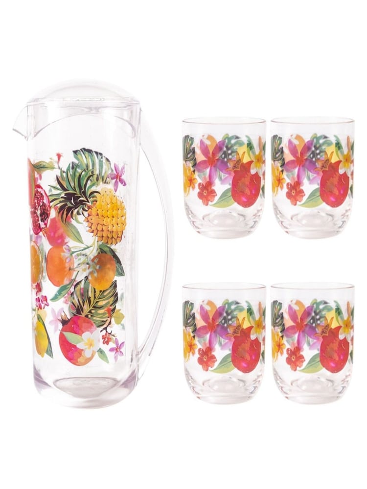 Summerhouse Clear Garden Waikiki Pitcher & 4 Tumblers - Image 5 of 5