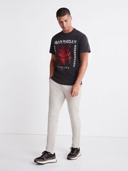 Iron Maiden Grey Acid Wash Regular Fit Band Cotton T-Shirt - Image 3 of 6