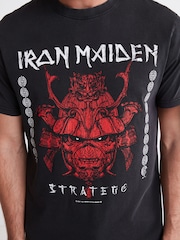 Iron Maiden Grey Acid Wash Regular Fit Band Cotton T-Shirt - Image 4 of 6